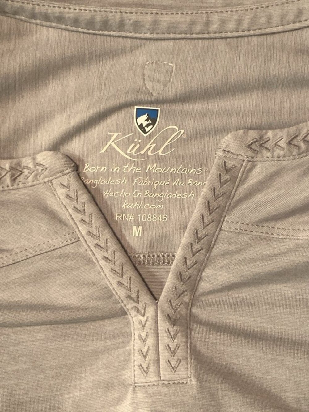 Kuhl Shirt Womens M Grey Allegro Lightweight Outdoor Short Sleeve Top Hiking - Picture 5 of 7